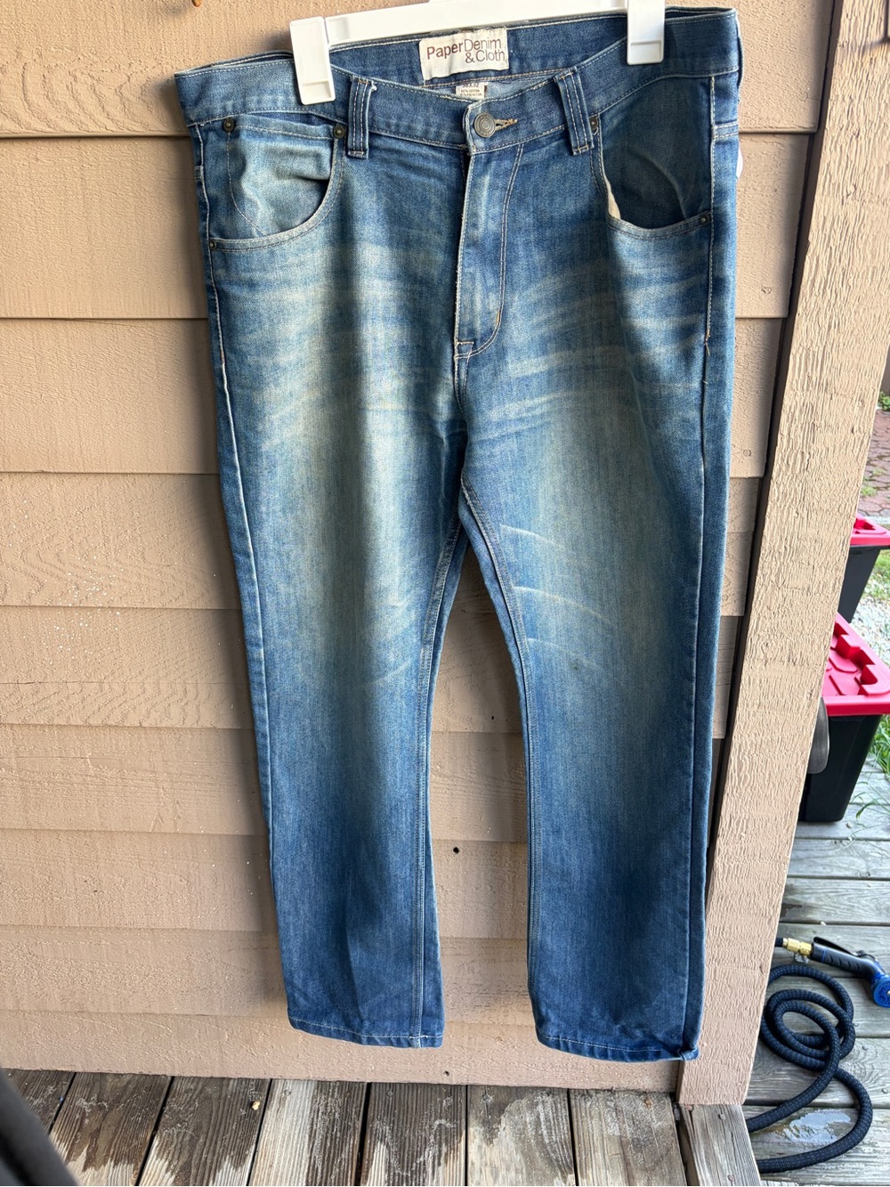 Paper Denim & Cloth Men's Faded Blue Straight Jeans